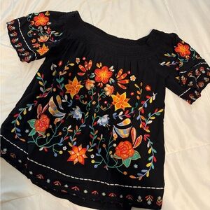 Floral Stitched Dress Top